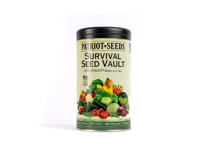 Patriot Seeds Survival Seed Vault Kit – Non-GMO – 100% Heirloom – No Hybrids USA
