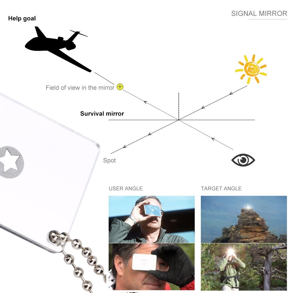 Emergency Rescue Mirror Multifunctional Reflective Acrylic Signal Mirror Outdoor W…