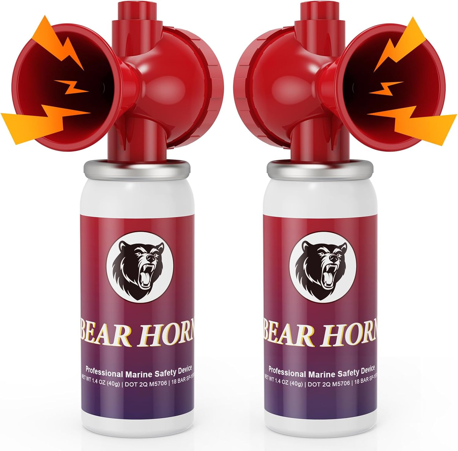 2 Pack Bear Horn, 122Db Loud Bear Horns to Scare Bear, Handheld Air Horn with Ea