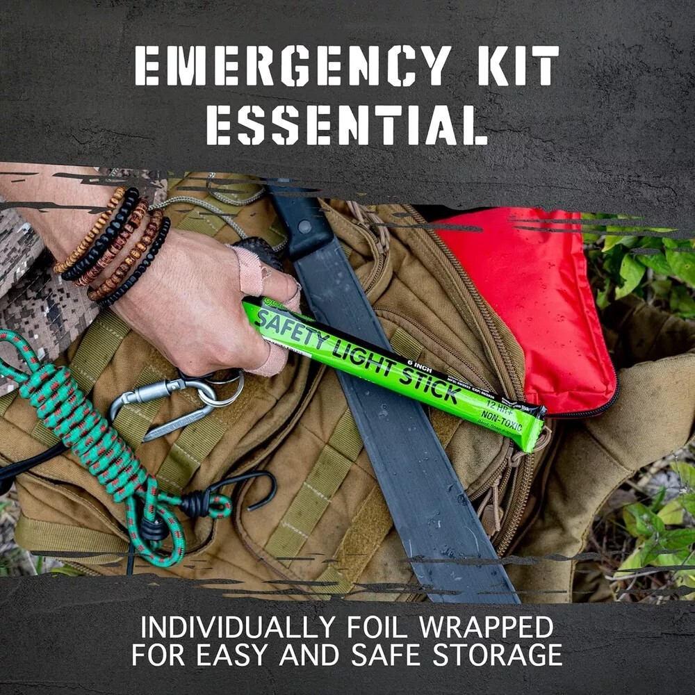 12-Hour Emergency Glow Sticks – Industrial Grade, Survival, Camping,Military Use