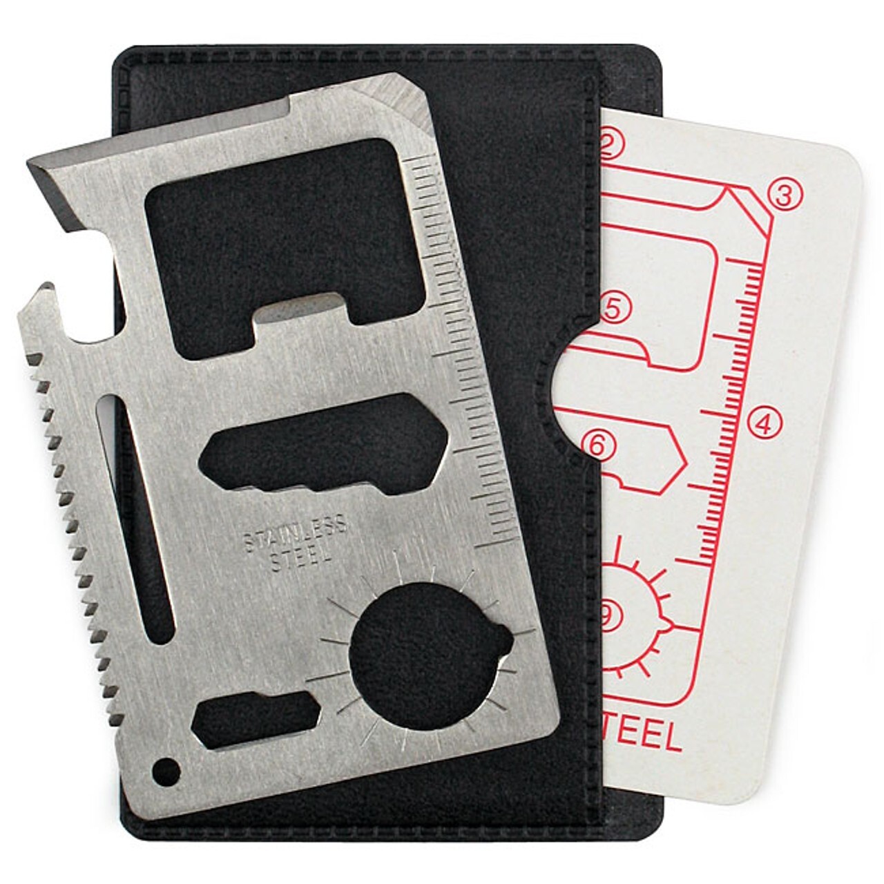 New 2pc 11 Function Credit Card Size Survival Pocket Tool * US FREE SHIPPING *