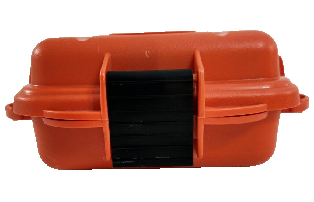 Orange Survivor Dry Box with O-Ring Seal Built in Compass Travel Camping Fishing