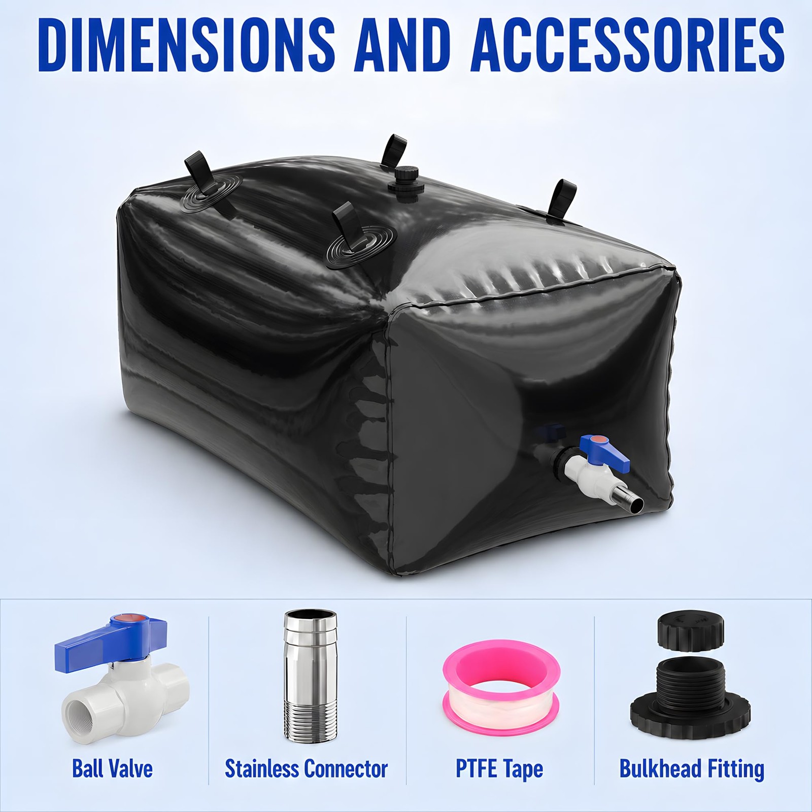 Zxzyhfty Large Capacity Water Storage Bladder Portable Water Tank Containers