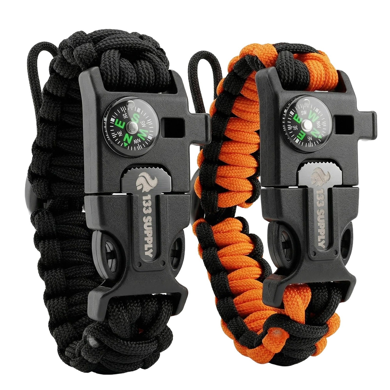 Tactical Paracord Compass Hiking Survival Bracelet Men Dad Gifts Camping Acce…
