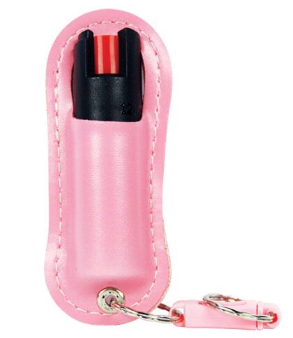 HOT Police pepper spray 1/2oz PINK Keychain magnum Safety LOCK Defense Security