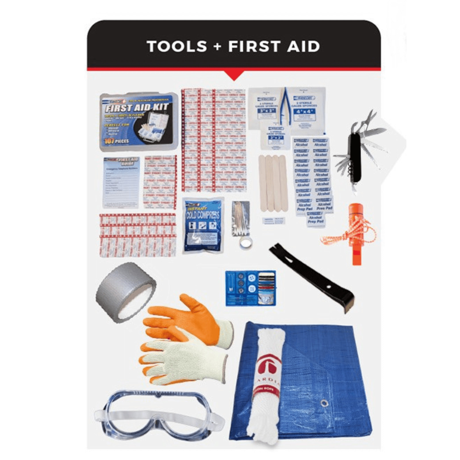 WSK 5-Person 72-Hour Emergency Survival Bucket Kit w First Aid, Food and Water