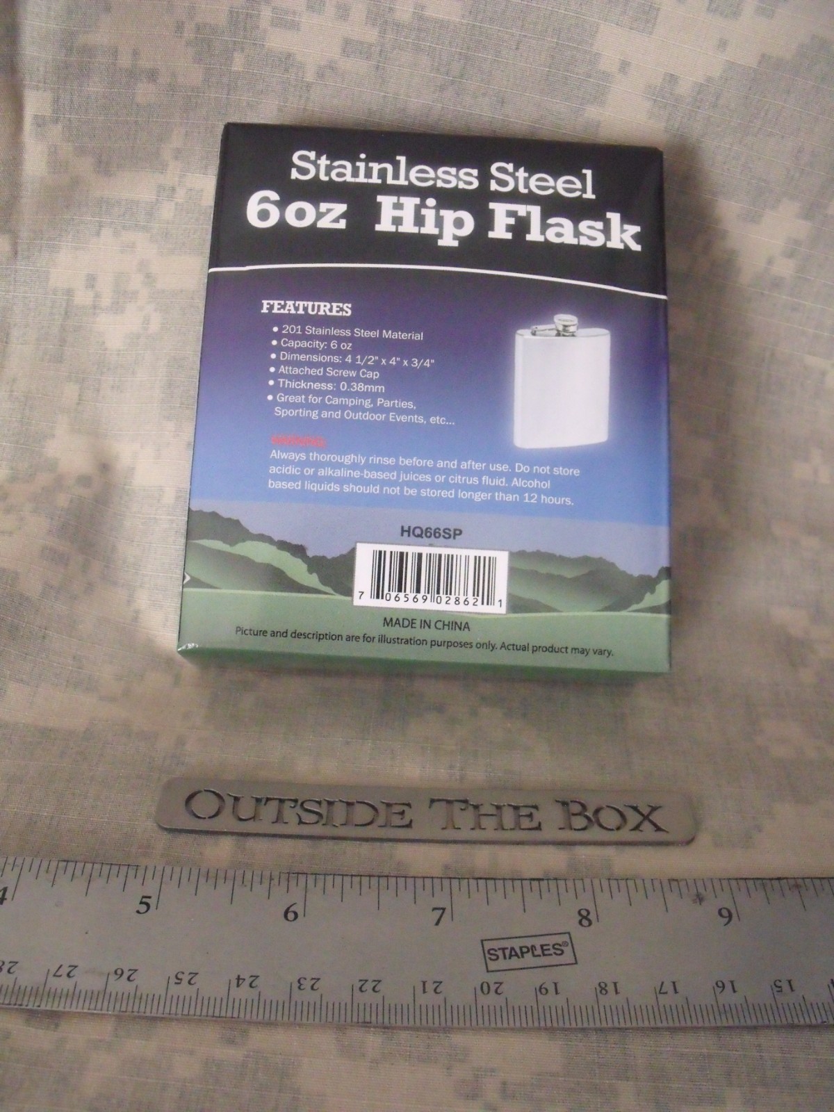 Emergency/Survival: SE Stainless Steel Hip Flask, 6 oz. HQ66SP, Screw Cap