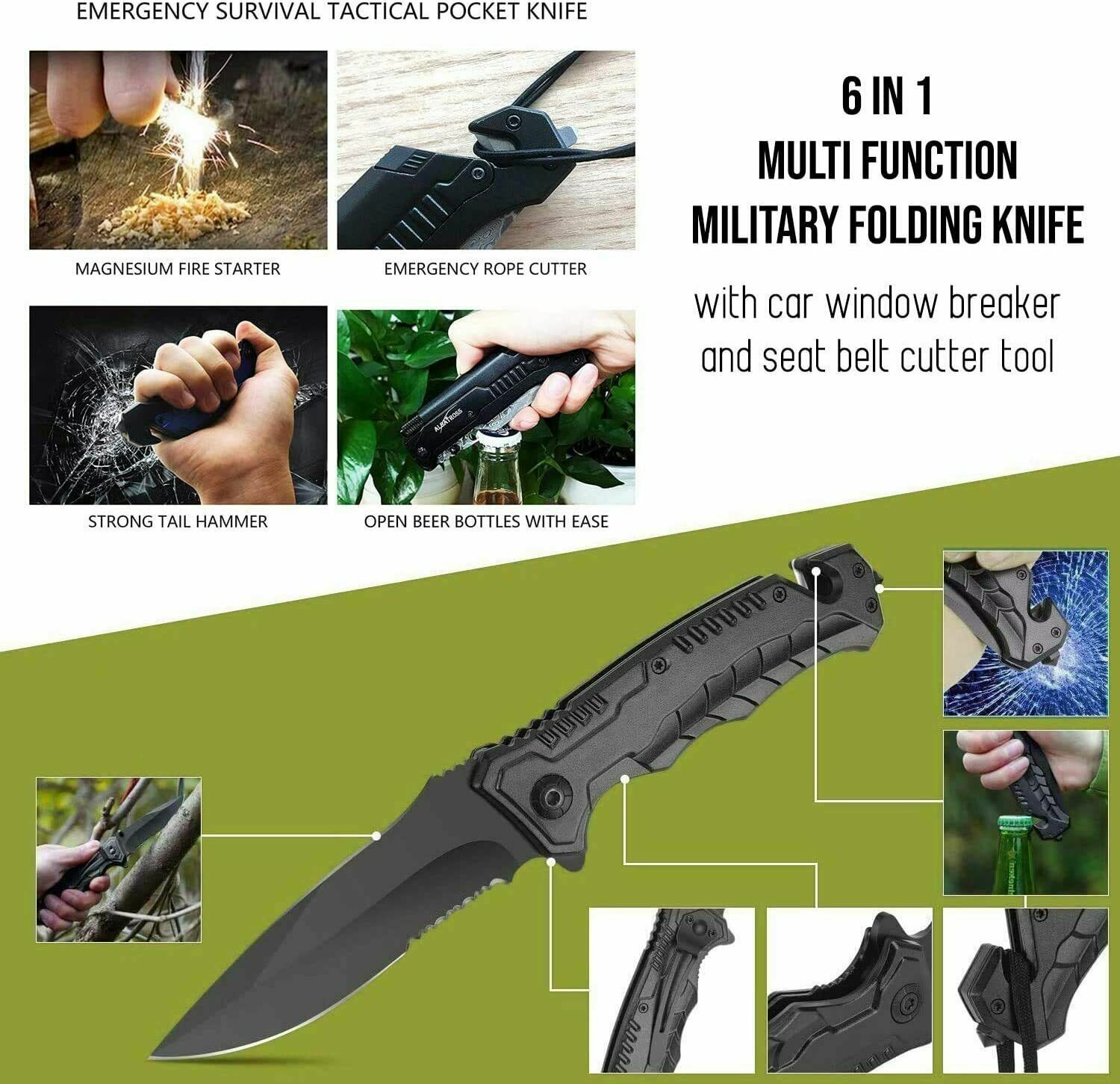 150Pcs Outdoor Emergency Gear Survival Kit Camping Hiking Tactical Backpack US