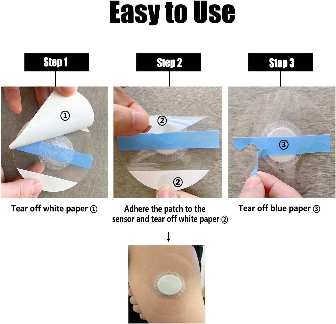 50 PCS Freestyle Sensor Covers for Libre 3-Adhesive Patches-Waterproof CGM Tap