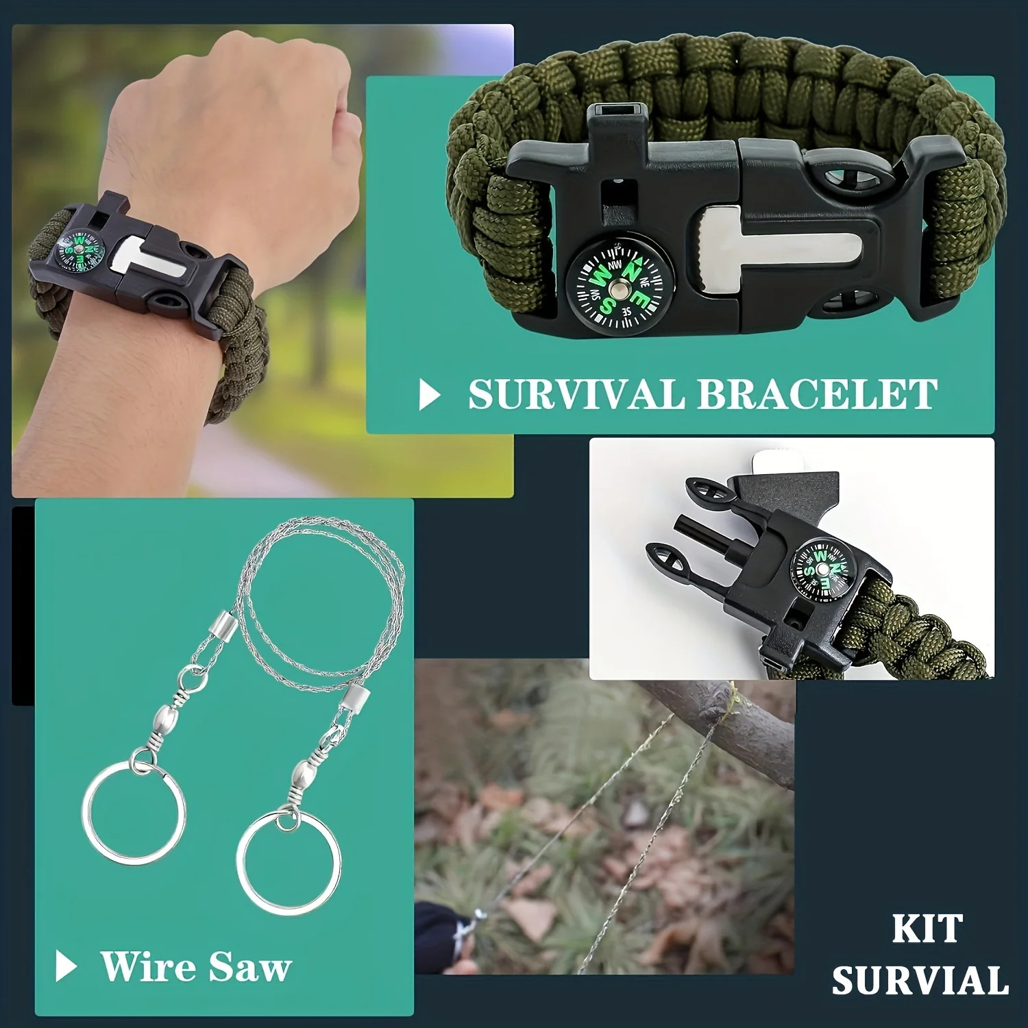 20 in 1 Survival Kit Emergency Gear Tools Set for Camping Hiking Outdoor