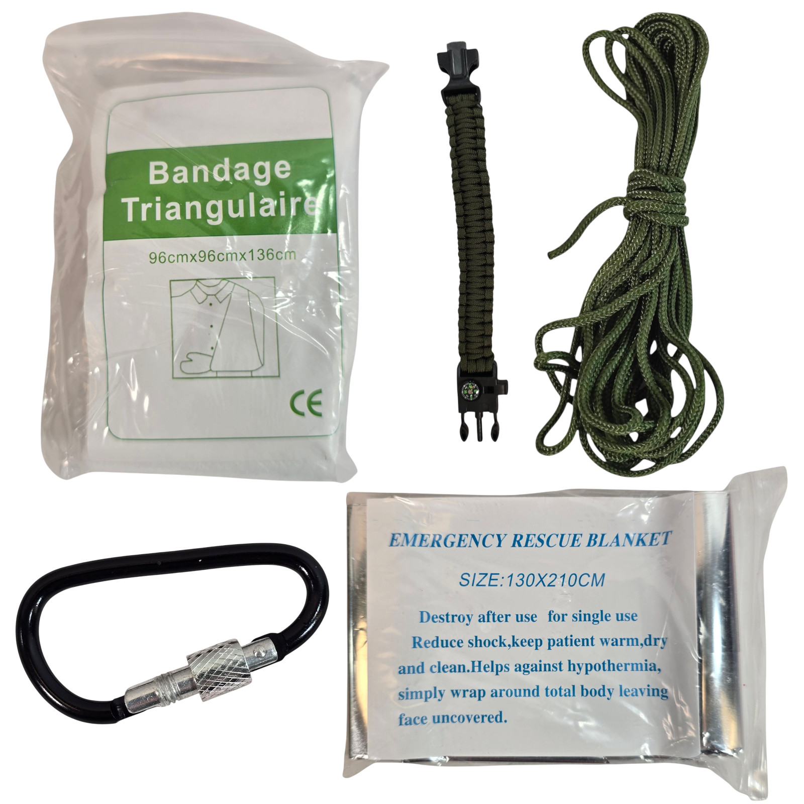 Emergency Survival Kit First Aid Bug Out Military Prepper Brown Molle Bag