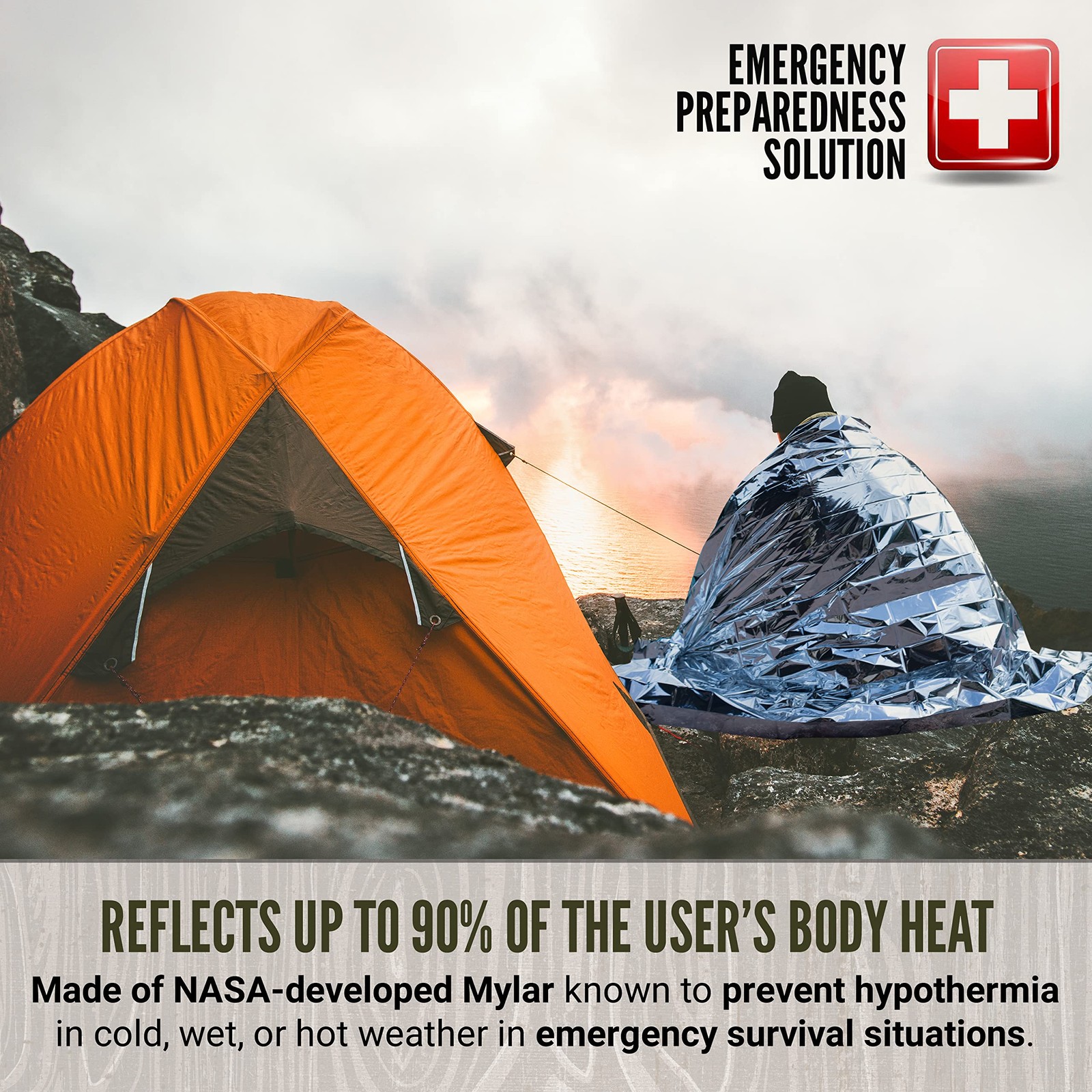 Emergency Rain Poncho – Thermal Survival, Insulated – Camping, Hiking, Travel…