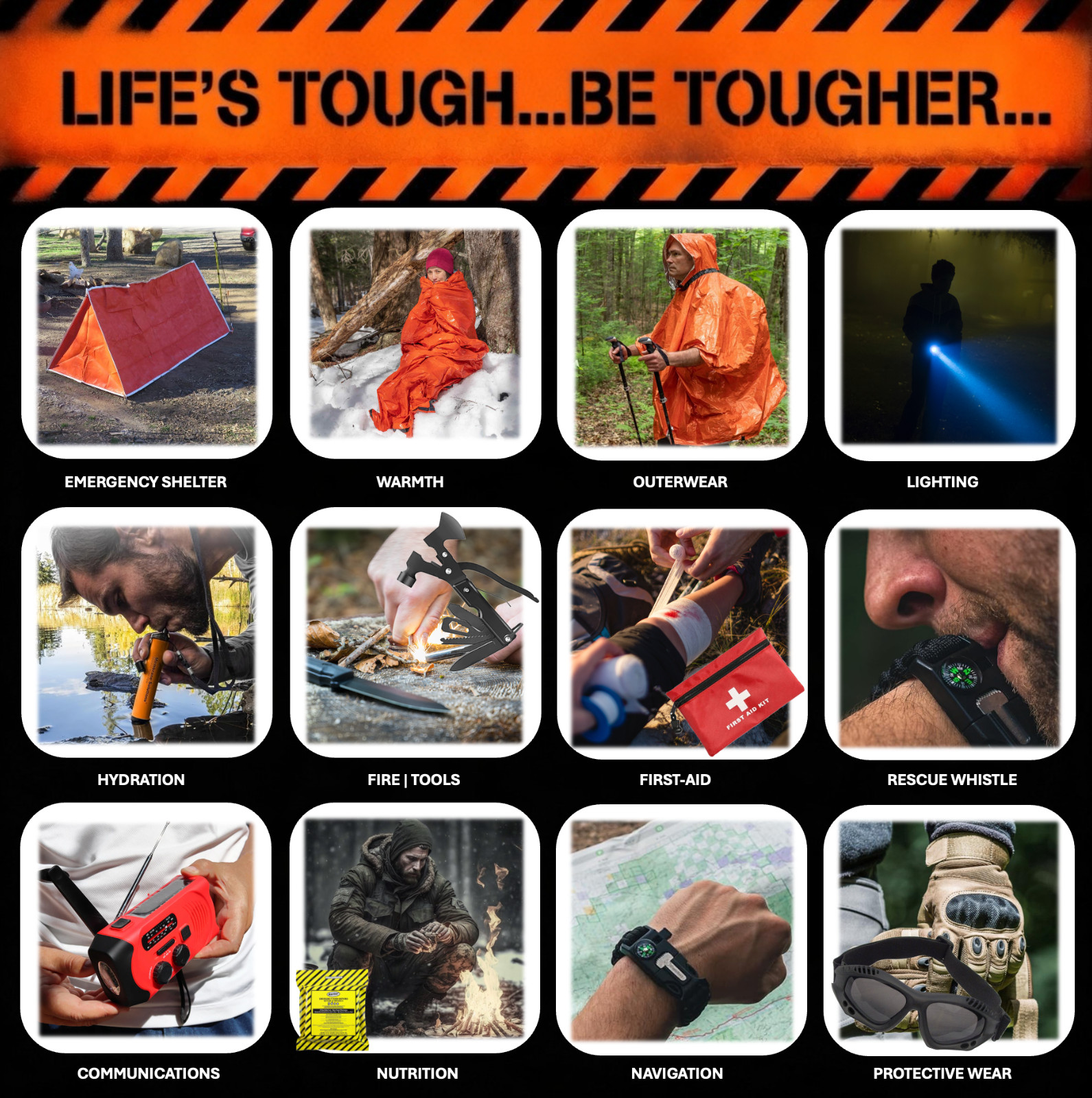 Emergency / Survival Kit / Bug Out Bag / Tactical Backpack / First Aid Kit