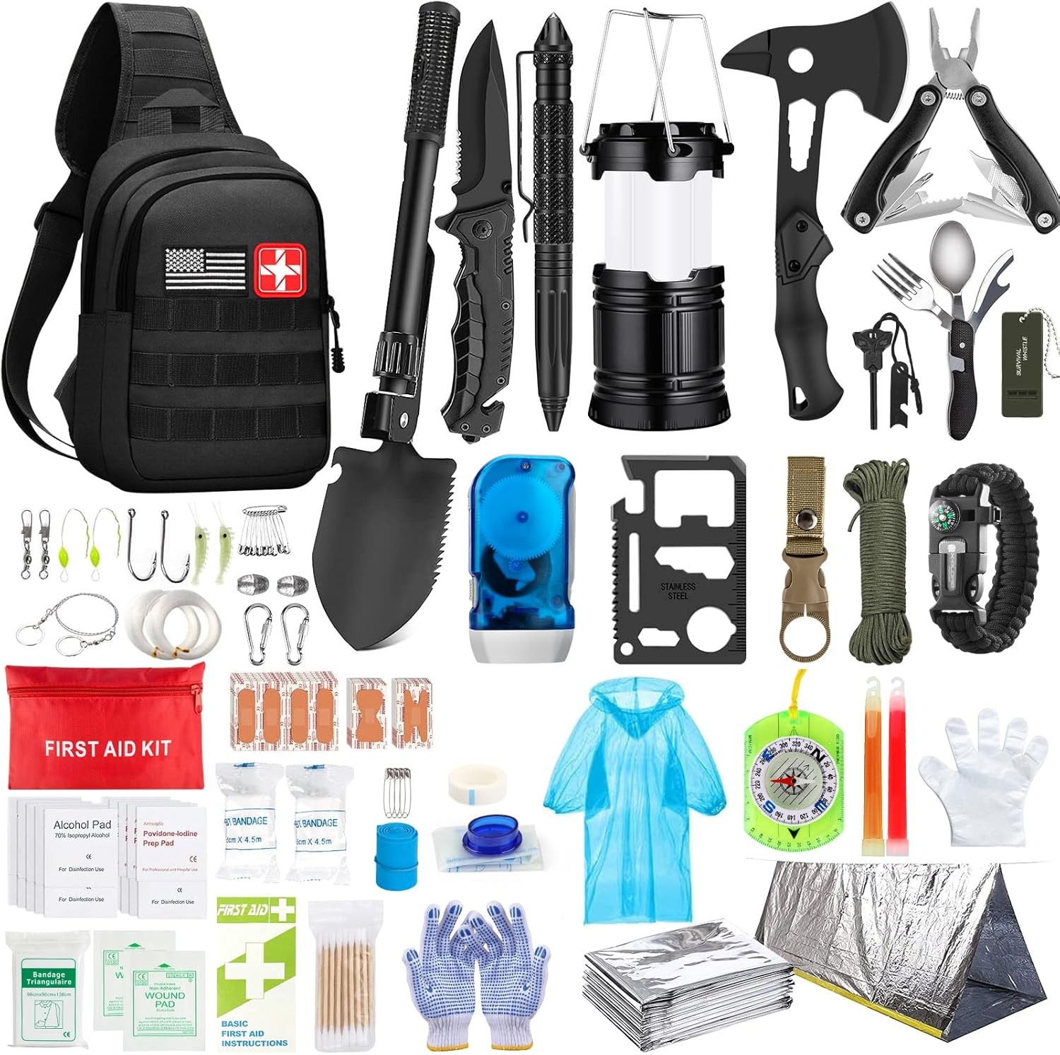 Survival Kit First Aid Kit Survival Gear & Supplies Emergency Kit W/ Bug Out Bag