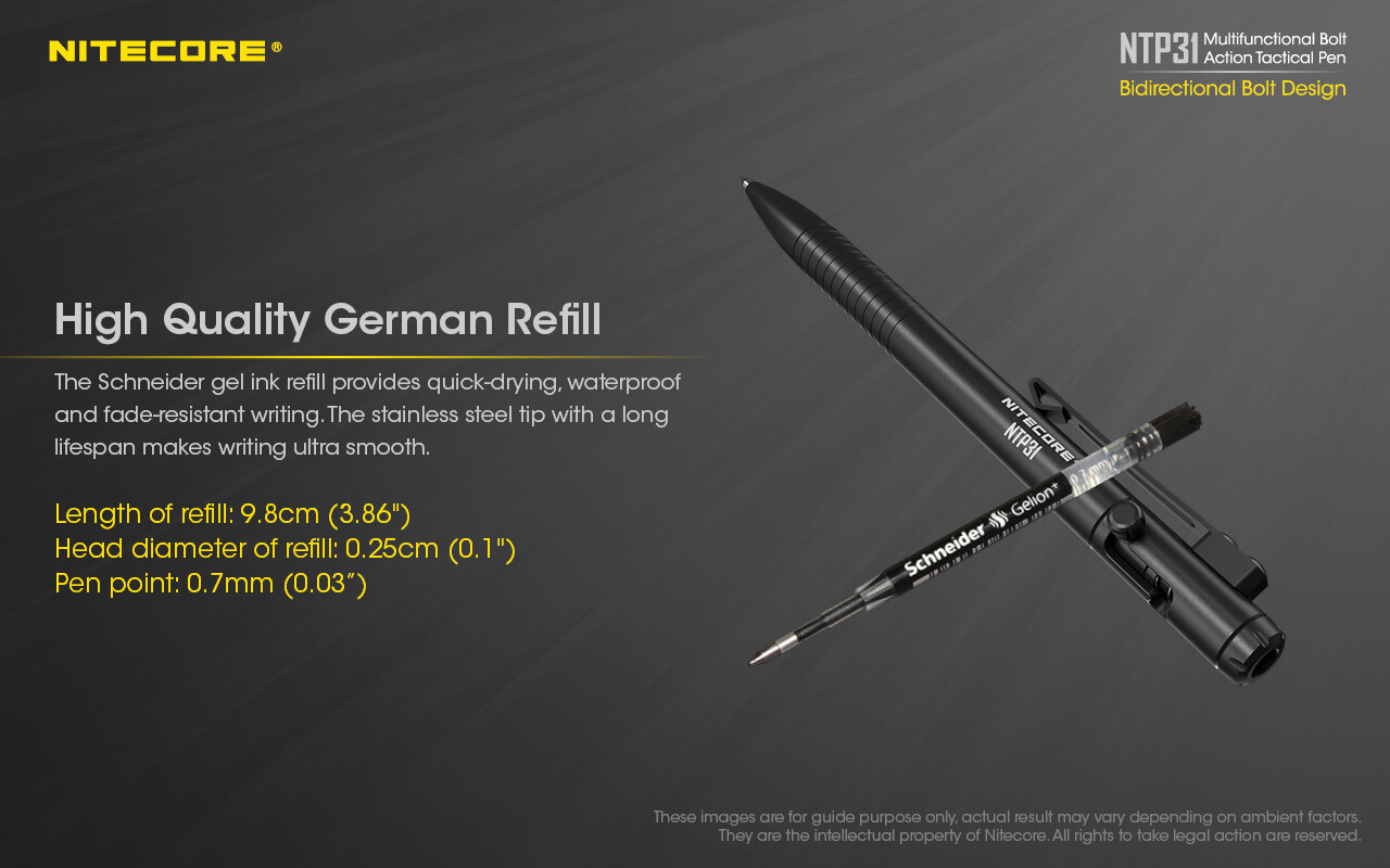 NITECORE NTP31 Bolt Action Aluminum Alloy Tactical Pen