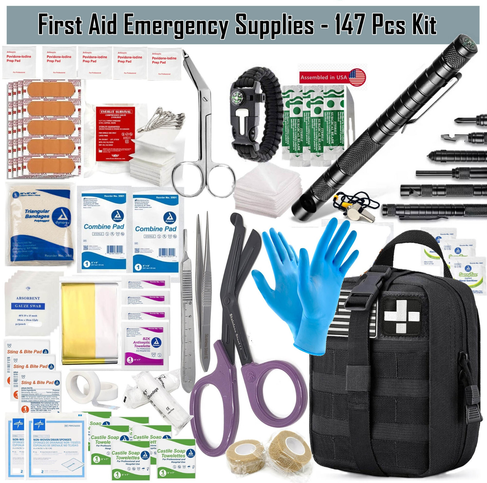 CAT Tourniquet IFAK Medical Molle Pouch First Aid Bag Fully Stocked Medical Bag