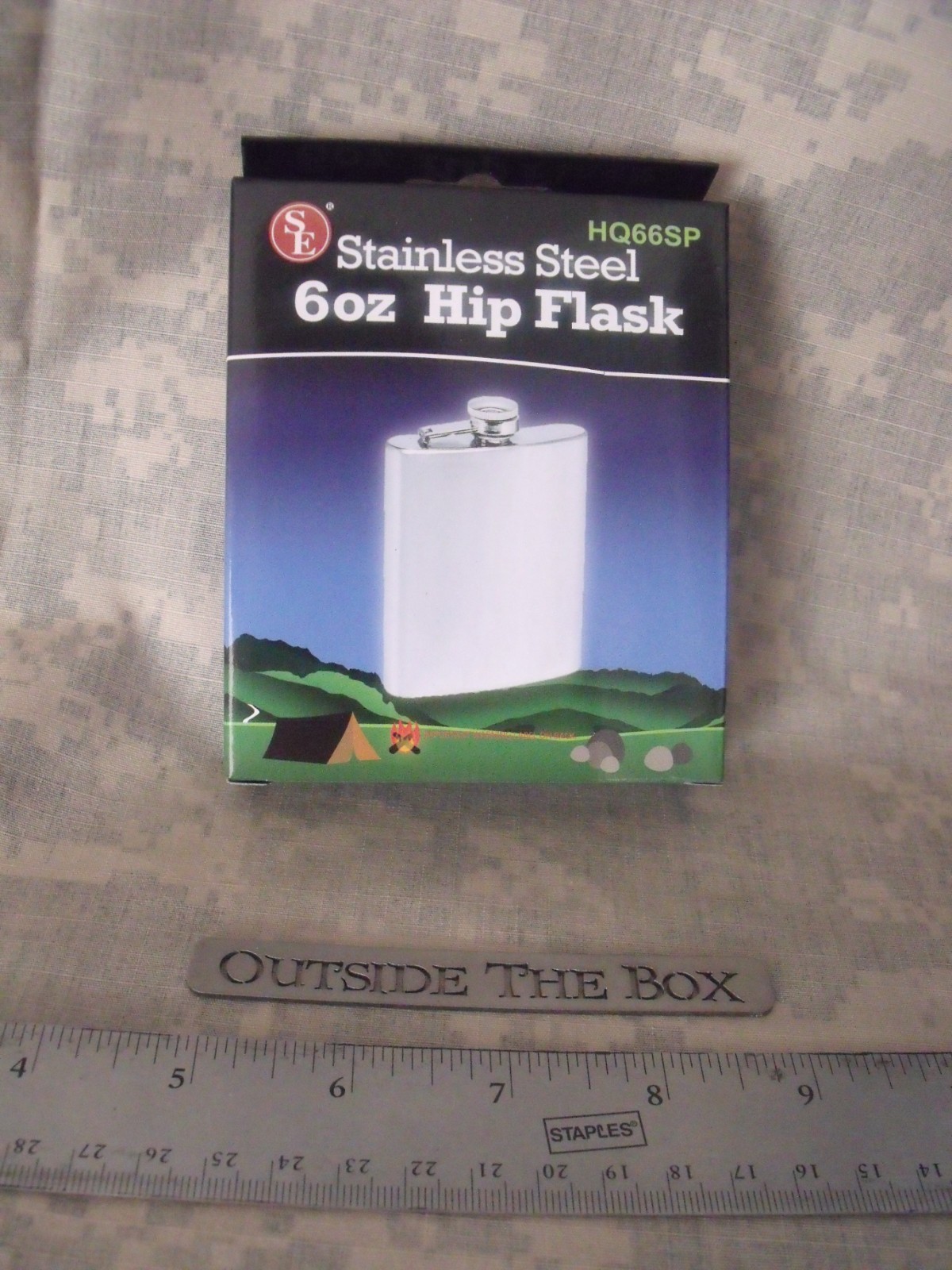 Emergency/Survival: SE Stainless Steel Hip Flask, 6 oz. HQ66SP, Screw Cap