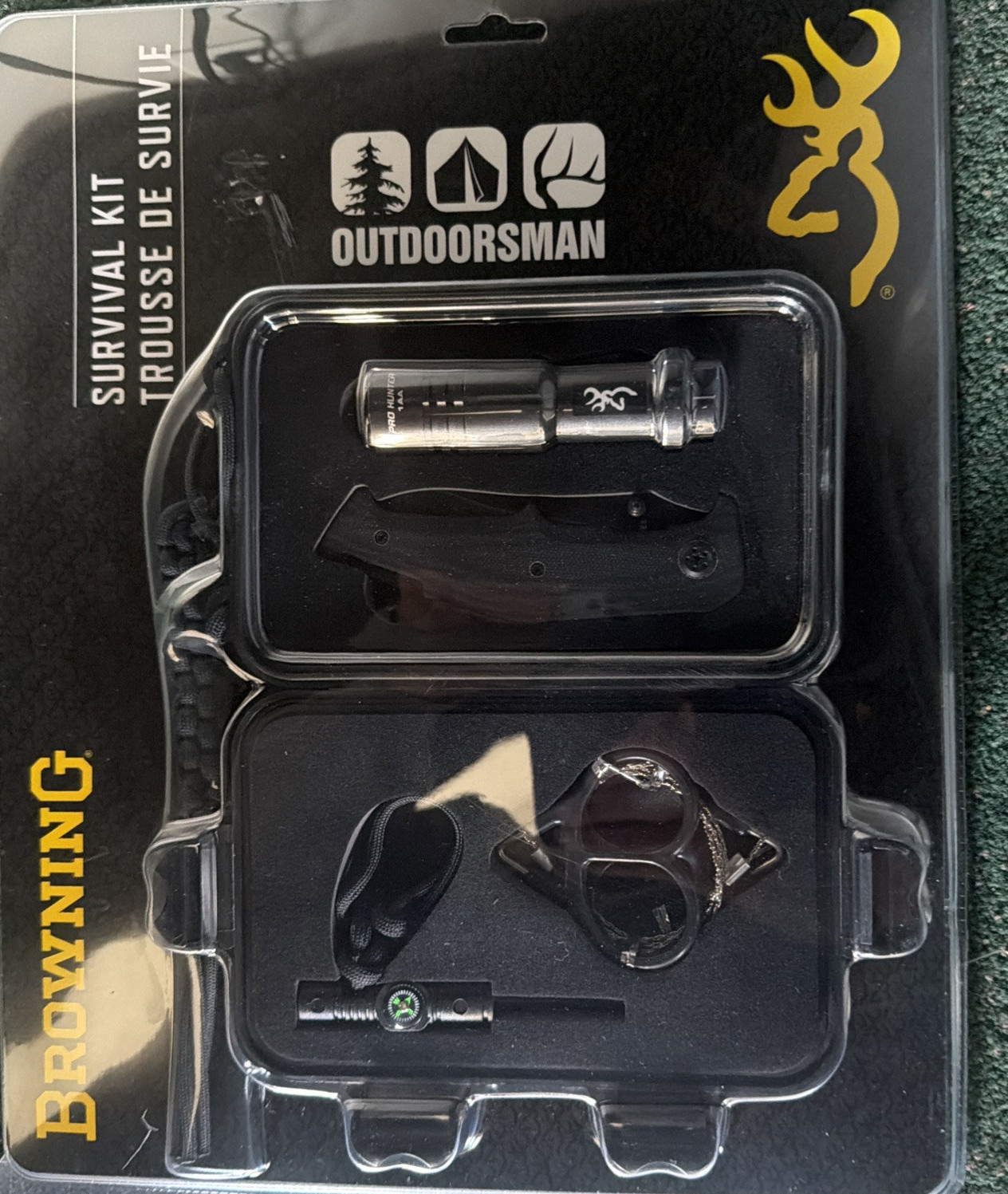 Browning Survival Kit Perfect for Emergency Knife, Fire Starter, Compass & MORE!