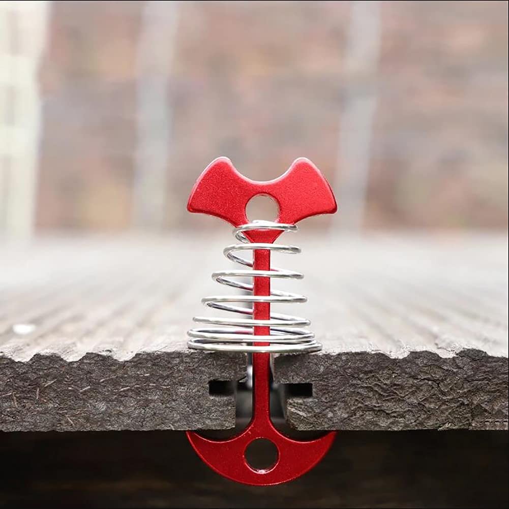 Alnicov 10Pcs Deck Plank Board Tent Stakes,Fishbone Anchor Pegs with red