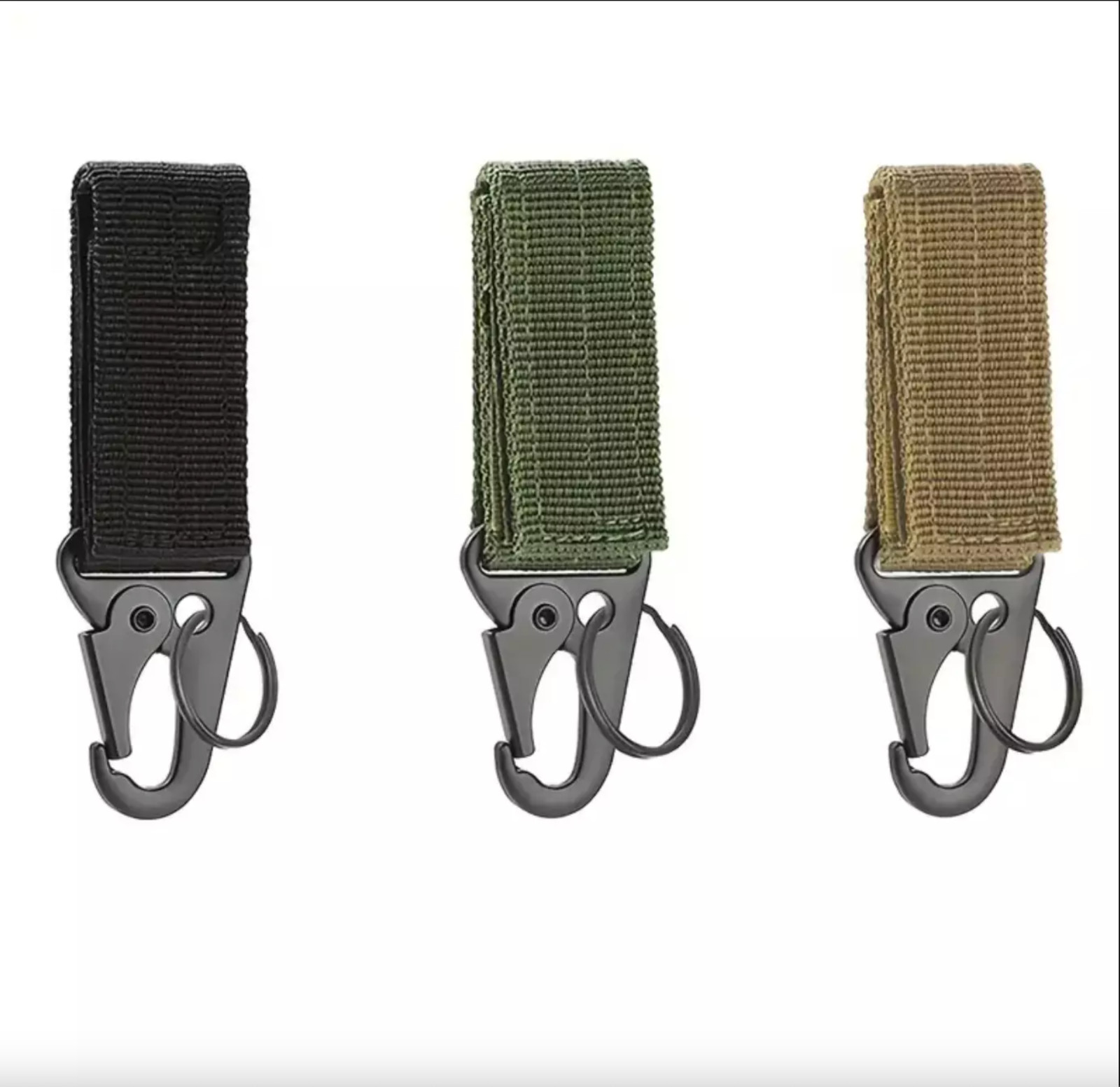 Tactical Carabiner Clip Band Strap Webbing with Key Chain Hook