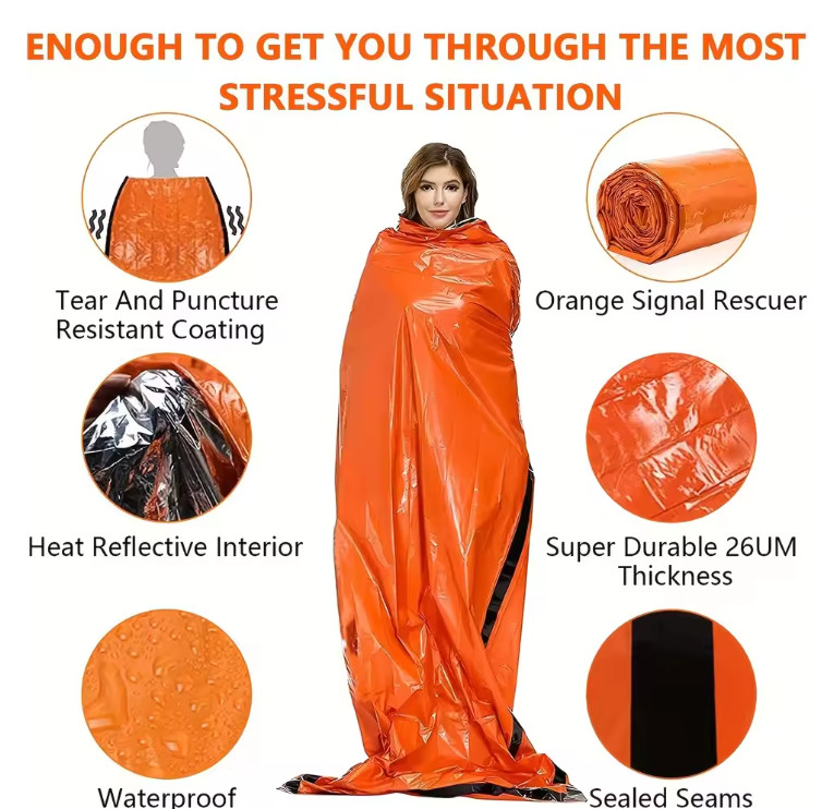 Portable Waterproof Emergency Survival Sleeping Bag Outdoor Edc Camping