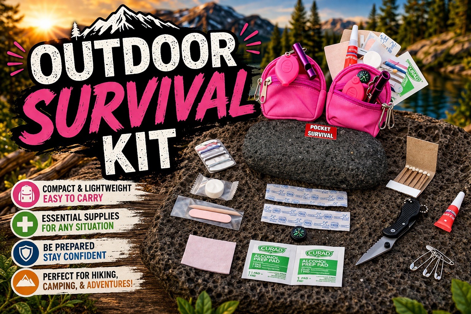 Hiking Kit for Mom Gift For Camping Survival Kit For Everyday Carry Party Favor