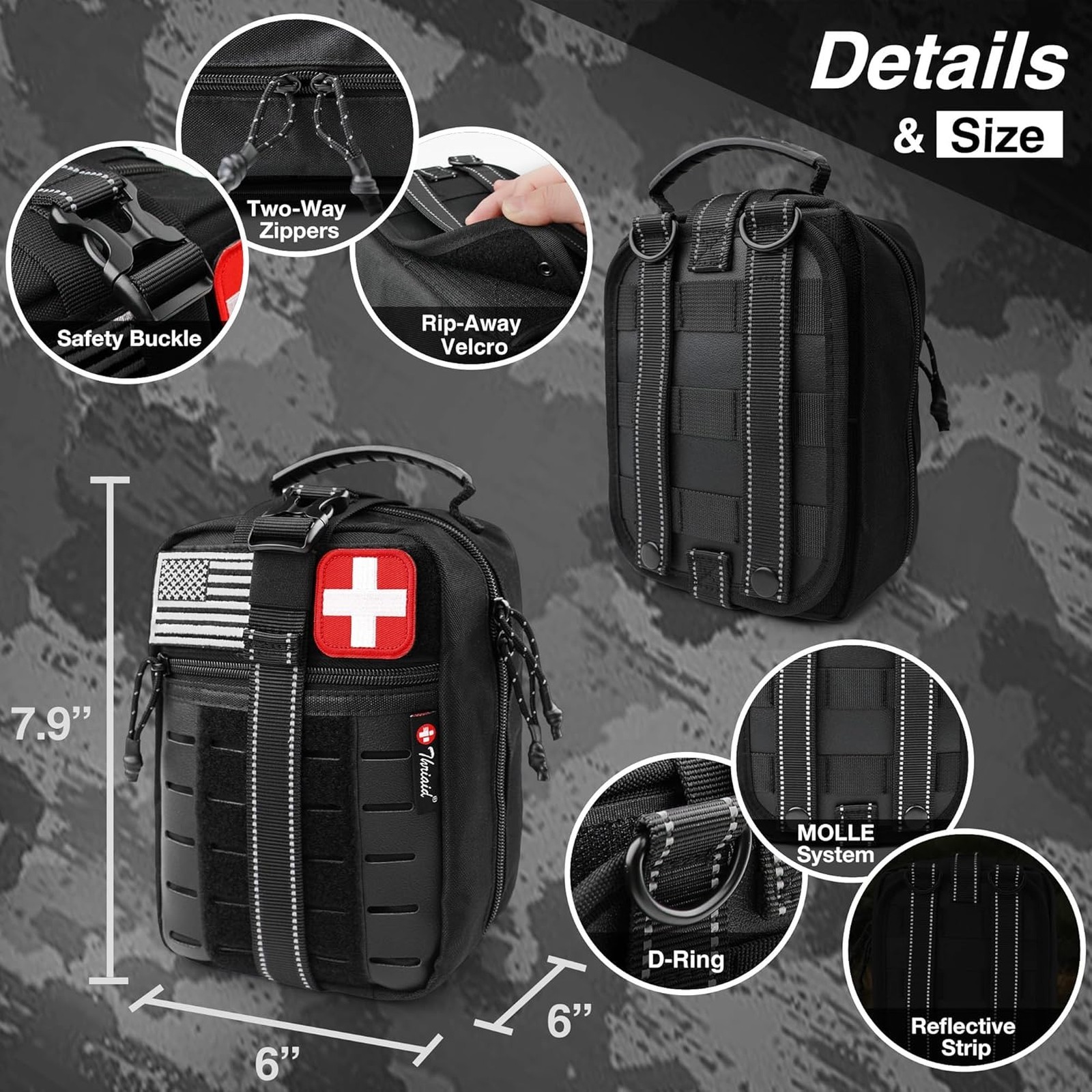 First Aid Kit Survival with Israeli Bandage Chest Seal Tourniquet Splint