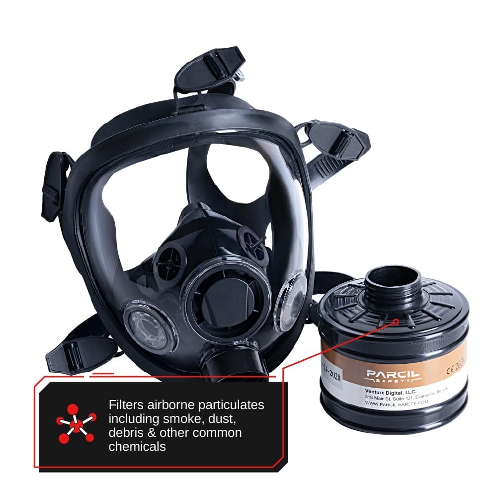 Elite Respirator Mask – Full Face, Heavy Duty, Tested, 40mm Filter, Reusable