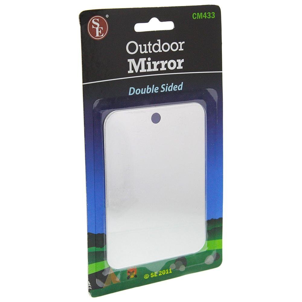 New Double Sided Mirror Outdoor Emergency Camping Stainless Steel #CM433
