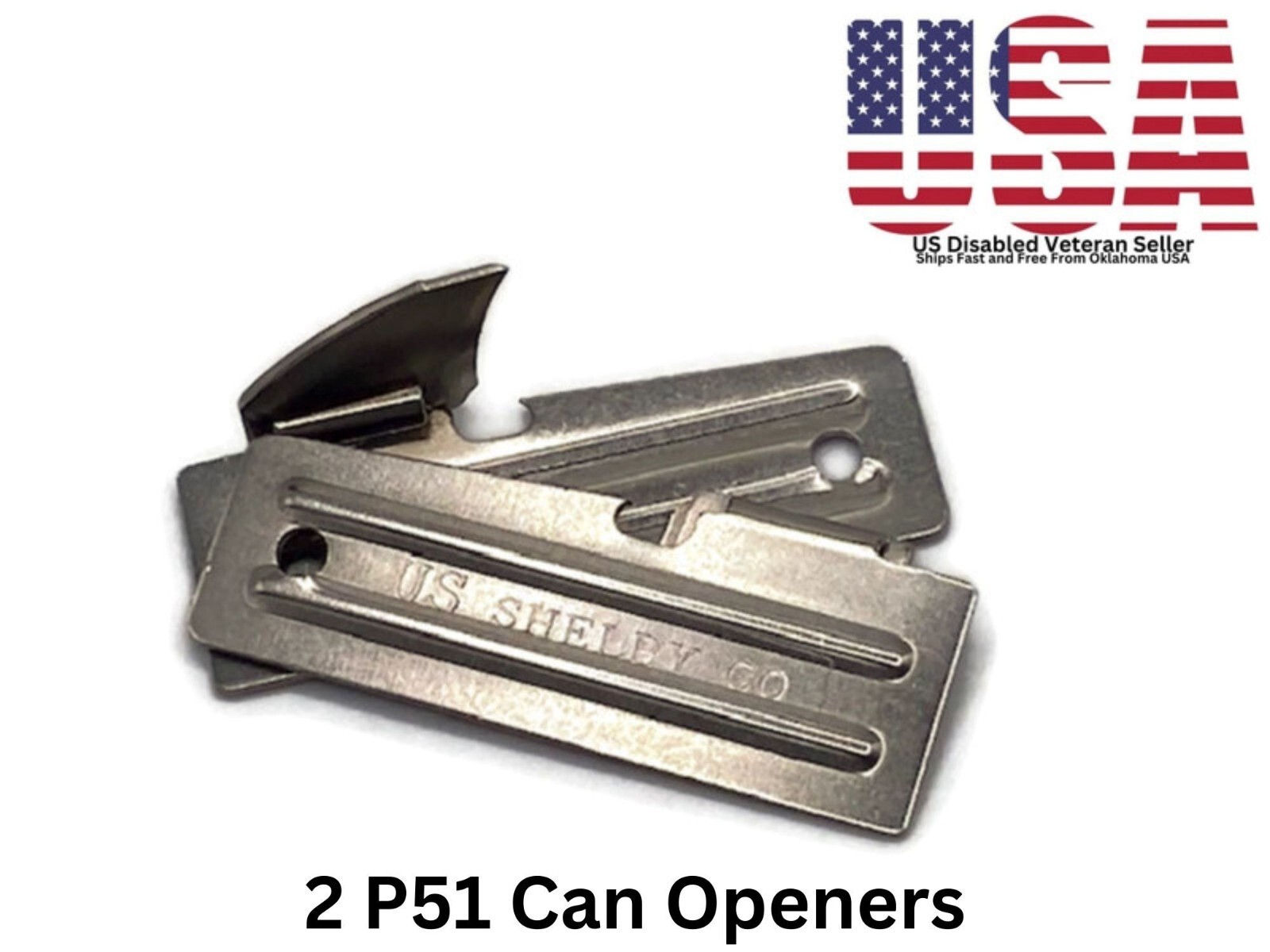 2 Original Shelby Co US Military P-51 Can Opener Made in USA Ships Free