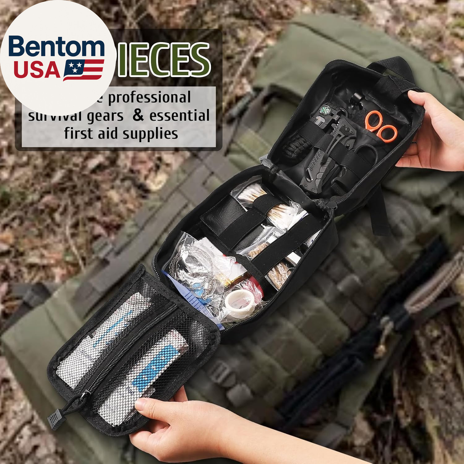 170 PCS Survival Kits, Survival First Aid Kit with Essential Survival Gear Emerg