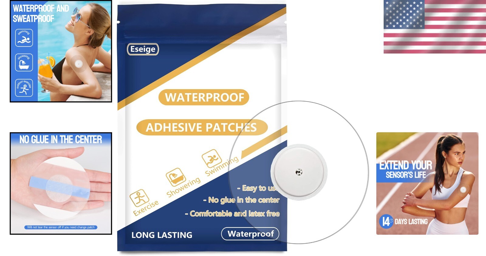 Thin Transparent Adhesive Patches – 50 Pack CGM Sensor Covers for Libre 1/2/3