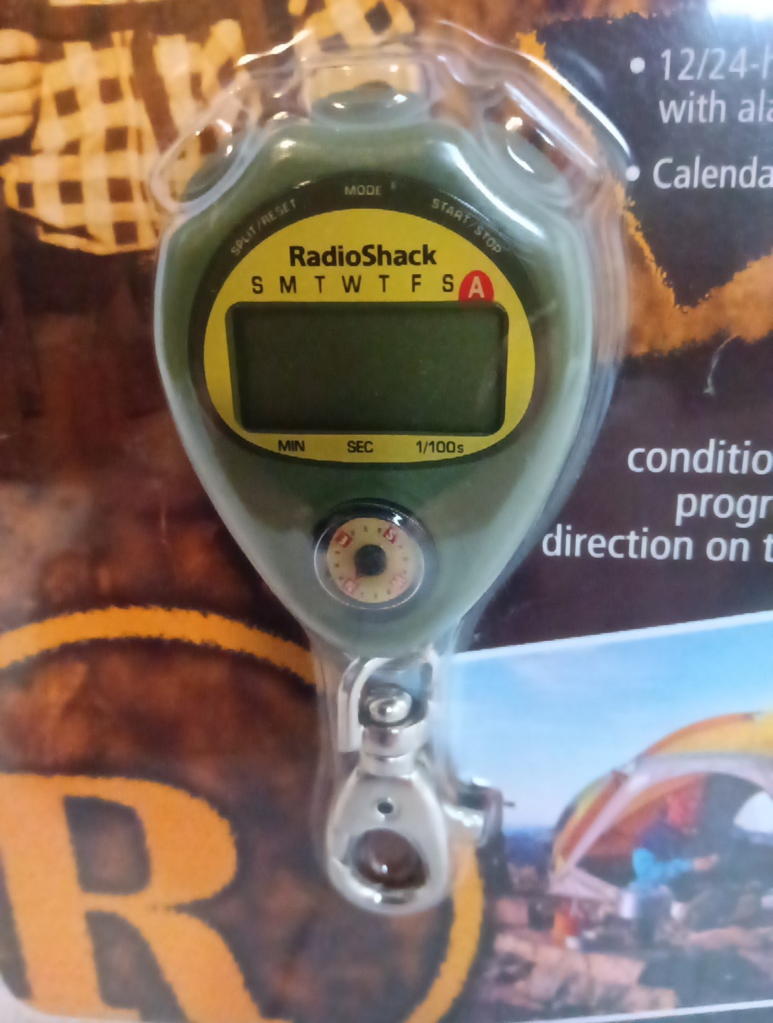 Vintage RadioShack Hiker Thermometer/Stopwatch/Compass Device NOS New/Sealed
