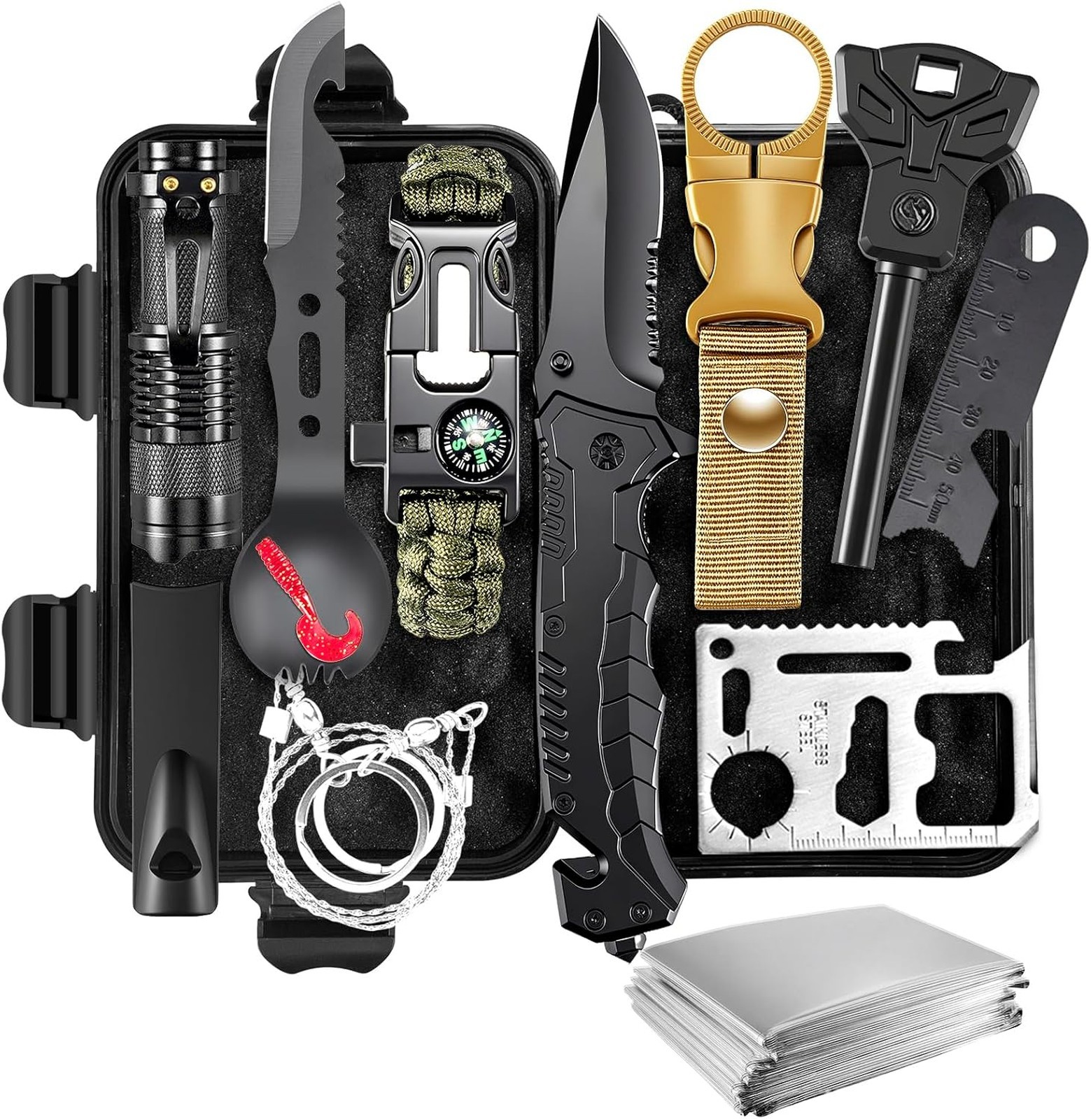 Emergency Survival Kit for Men Outdoor Gear Camping Hiking Backpacking Compact
