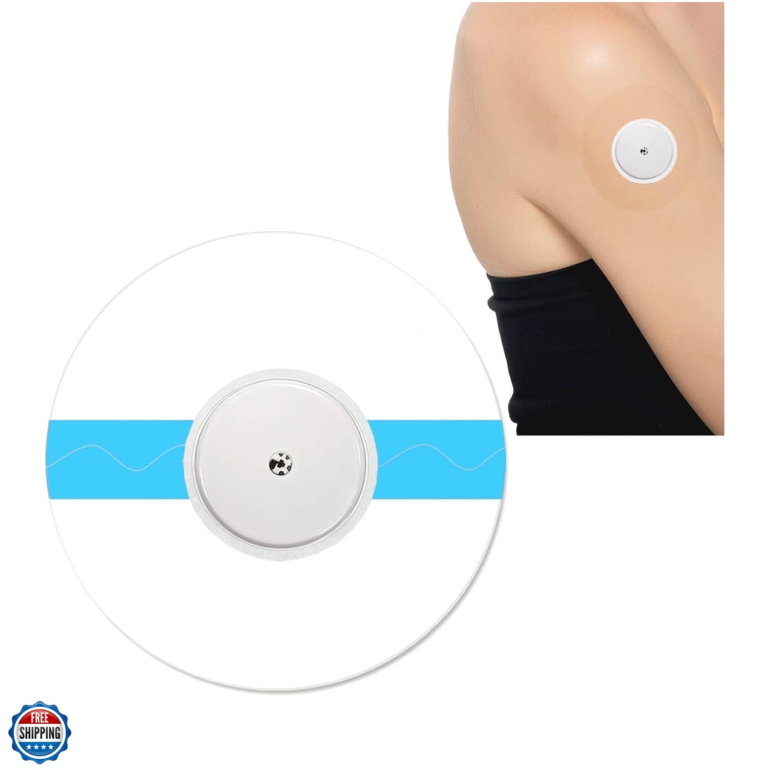 20Pack Freestyle Sensor Covers, Latex-Free Hypoallergenic Waterproof Adhesive…