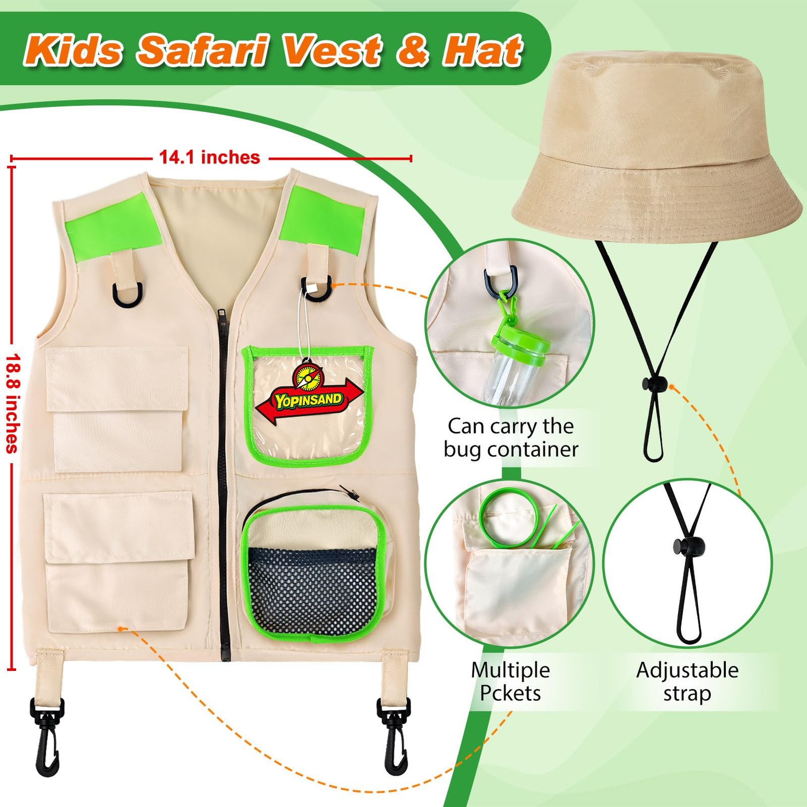 Explorer Set for Kids, Exploration Toy with Vest, Hat and Children Fern…