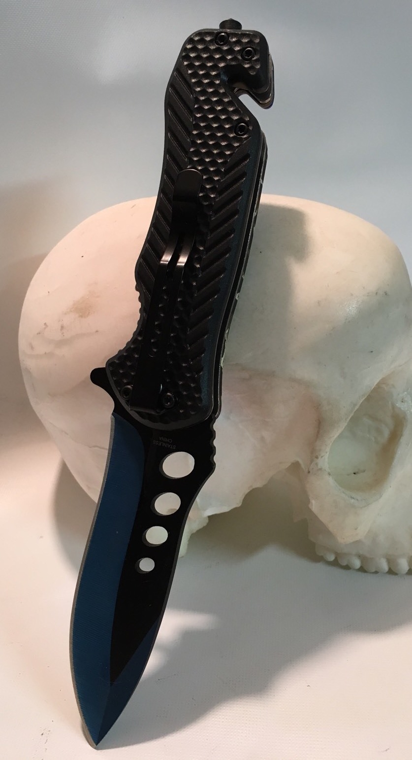 Blue Rescue Knife Glass Breaker Belt Cutter