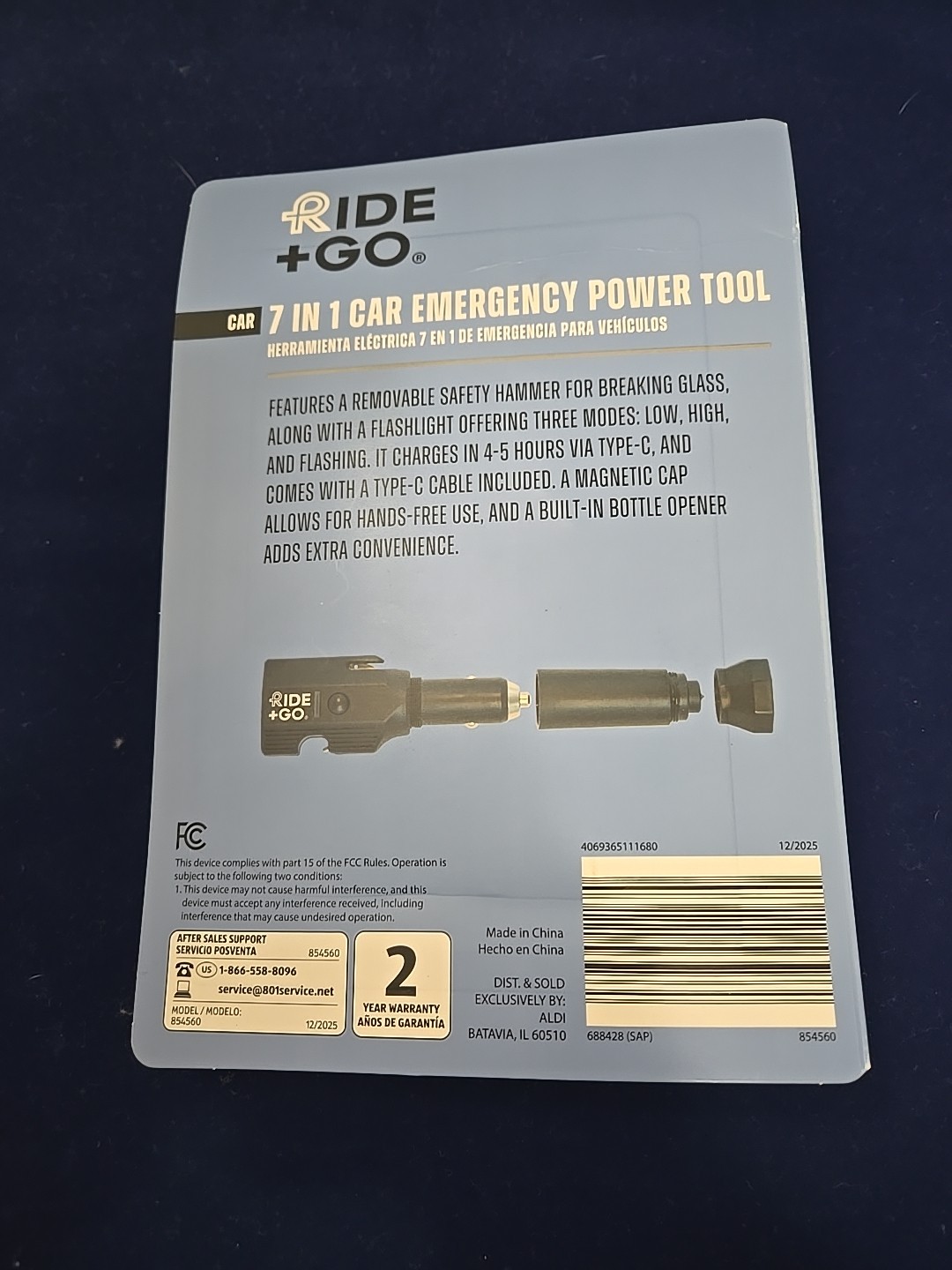 CAR 7 IN 1 EMERGENCY POWER TOOL RIDE + GO BRAND NEW