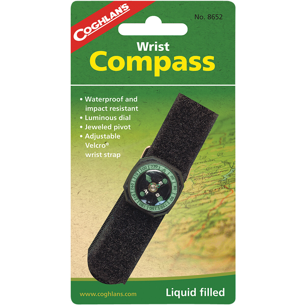 Coghlan’s Wrist Compass w/ Strap, Waterproof & Impact Resistant Survival Camping