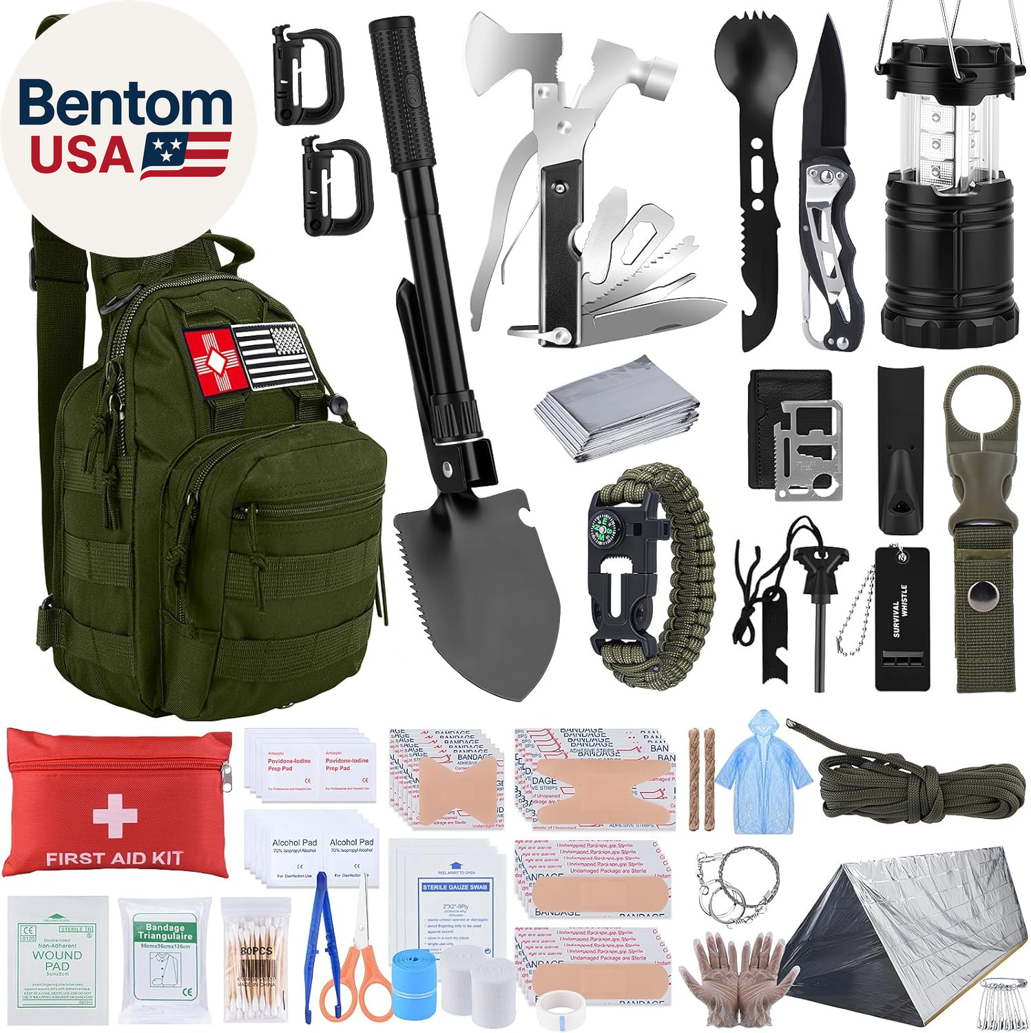 Survival Kit, Gifts for Christmas Men, Women, 251Pcs Emergency Survival Gear and