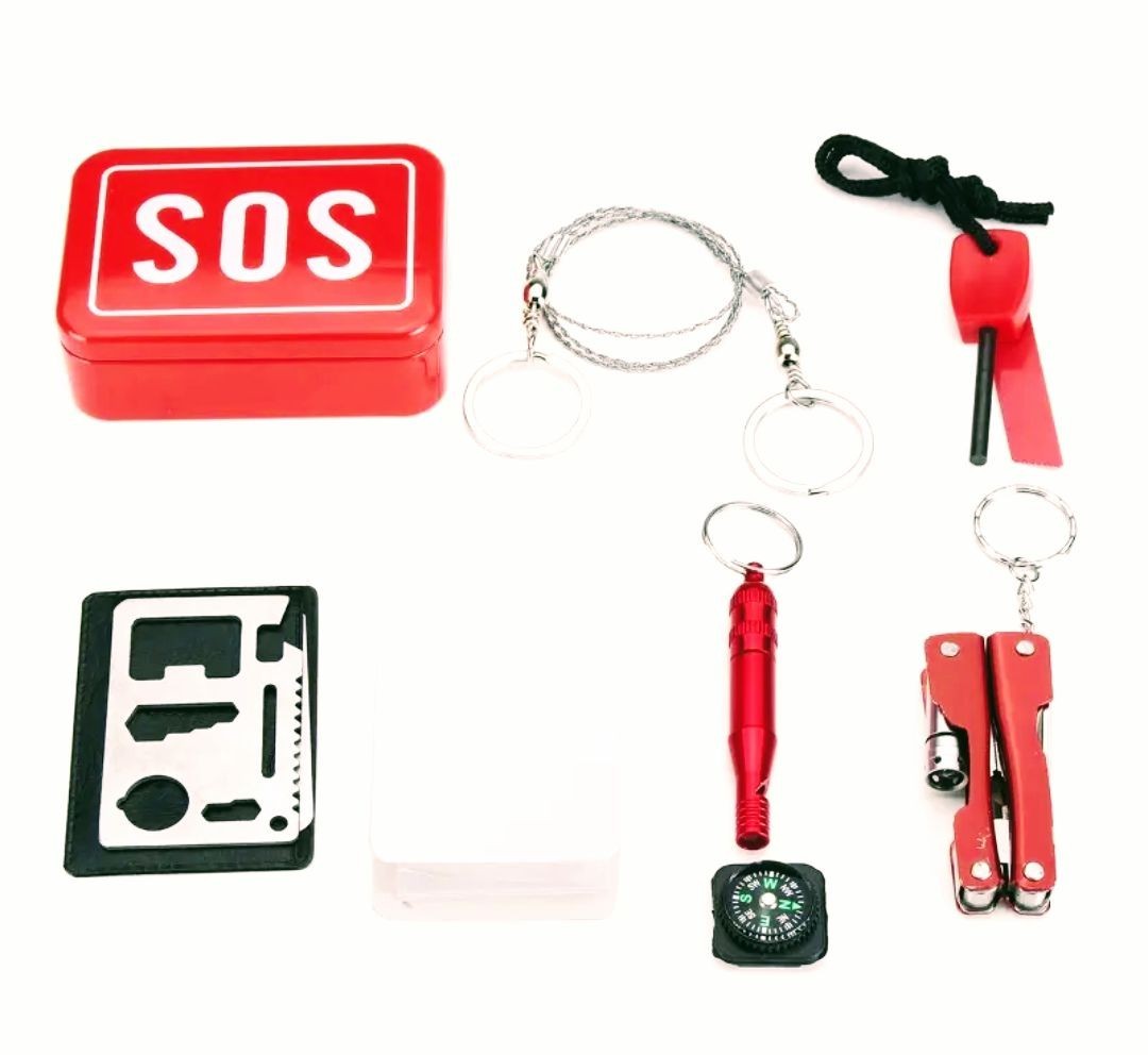 6pcs/ set Outdoor, servival kit, Wilderness Tool Set, Emergency Kit, SOS Box