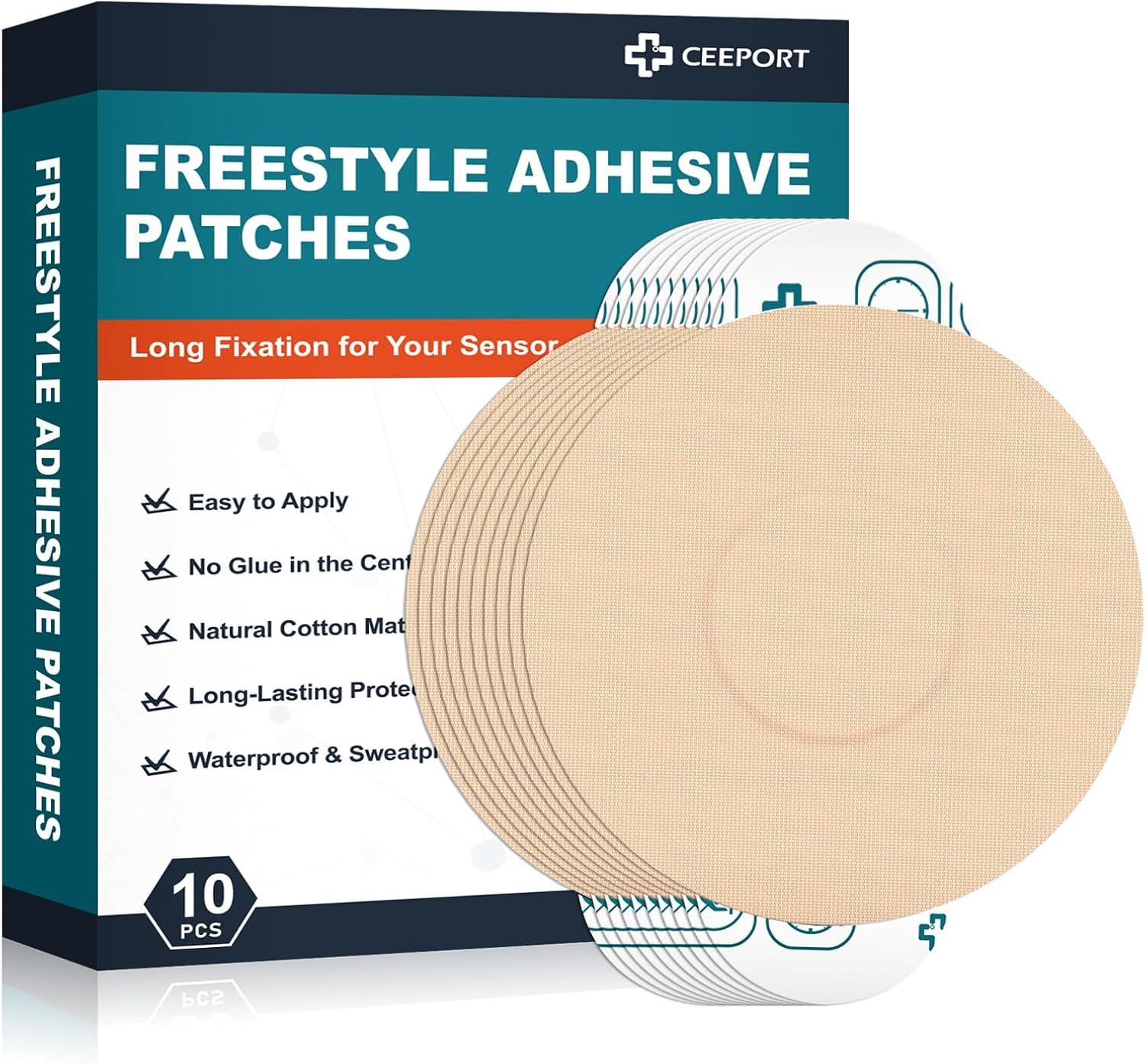 10 Pack Freestyle Adhesive Patches, Sensor Covers Intended for Freestyle Libre 2