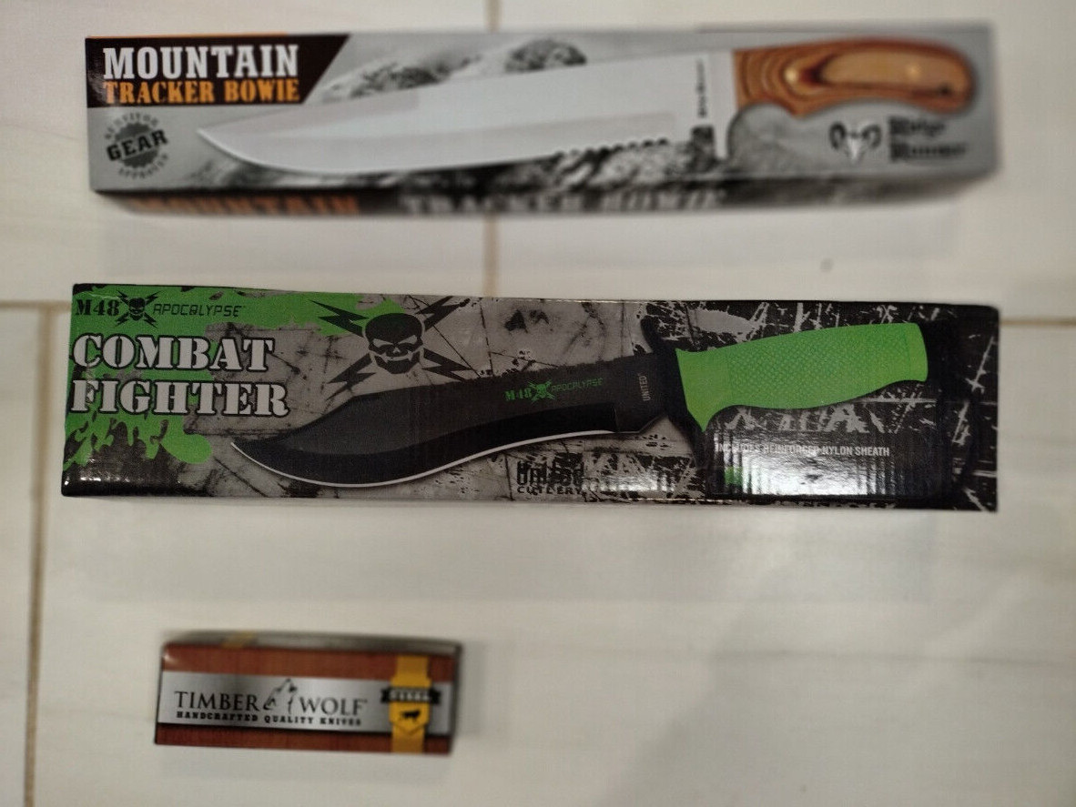 New Camping Survival Knives Lot of Three