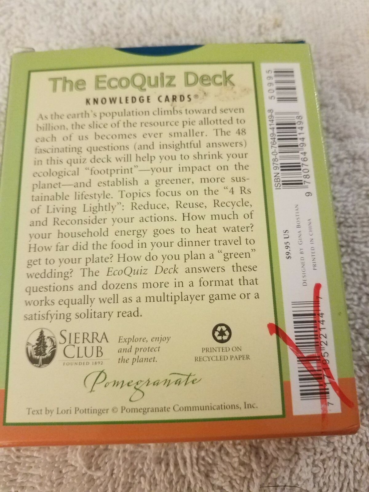 Sierra Club The Echo Quiz Deck Knowledge Cards