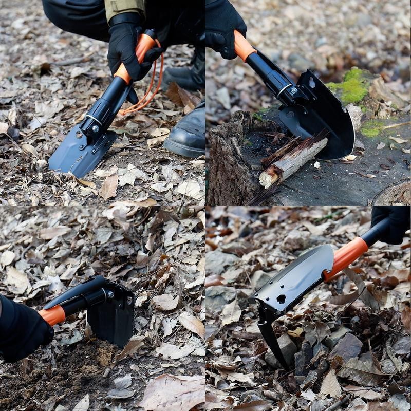 30-in-1 Survival Kit Portable Folding Shovel Multifunctional Camping Tool w/Case
