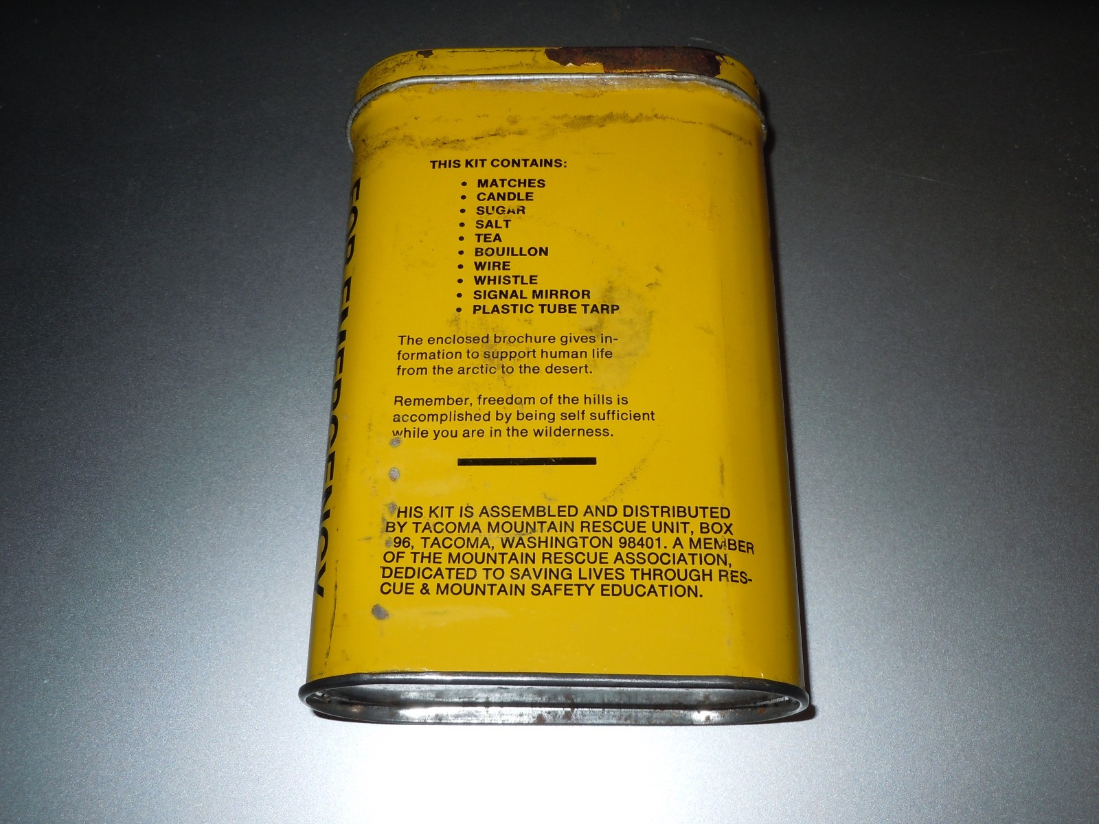 Your All purpose Storm Kit for Emergency Overnight Tocoma MTN Unsealed Old Stock