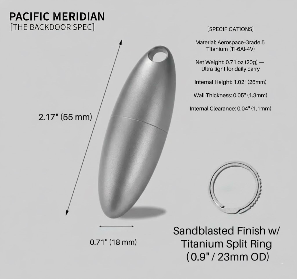Aerospace Grade 5 Titanium EDC Capsule | Precision Survival Storage Box