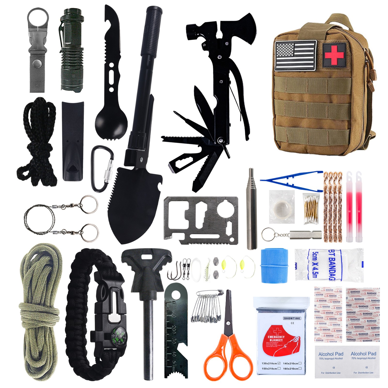 Camping and Hiking Emergency Portable Survival Gear Kit for Hiking and Hunting