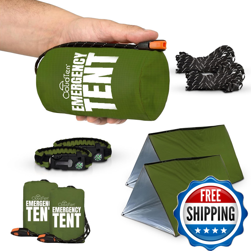 Cloudten Emergency Tent Lightweight 2 Person Survival Tent Multi-Function