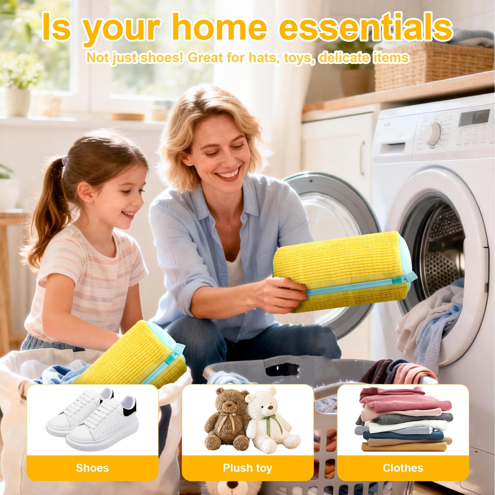 MURAEL Shoe Washing Machine Bag,Laundry Bag For Washer And Yellow 2pcs